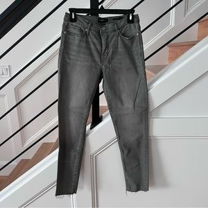 Banana Republic Mid-Rise Skinny Raw Hem Gray Denim